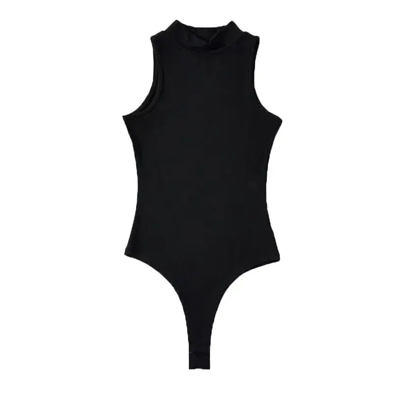 White Strappy Bodysuit Sexy Backless Ribbed Bodysuit Romper string femme sexy Sleeveless Tank Top gloved bodysuit Body Female - Matrix-studios.com