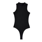 White Strappy Bodysuit Sexy Backless Ribbed Bodysuit Romper string femme sexy Sleeveless Tank Top gloved bodysuit Body Female - Matrix-studios.com