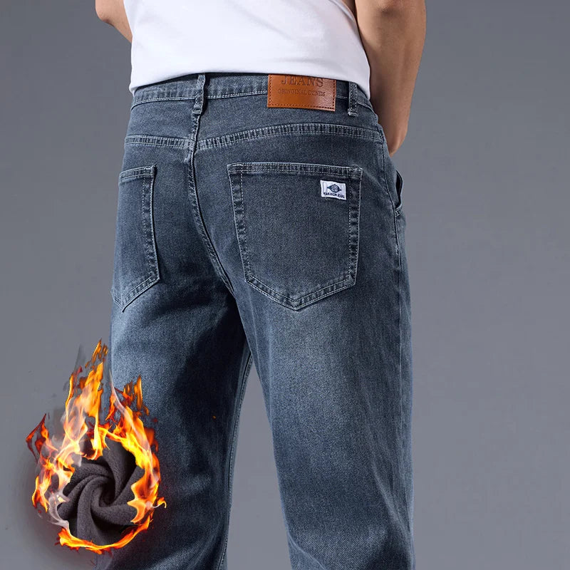Men's Loose Straight Leg Jeans Retro Washed Elastic Casual Pants Suitable for All Seasons Versatile Pants - Matrix Studios