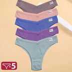 5PCS/Set Cotton Lingerie Panties Sexy Underwear Women Briefs Tangas Female Underpants Pantys Thong Panties Bikini Solid 13 Color - Matrix Studios