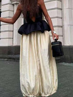 New Summer Off Shoulder Slim Fit Party Suit Elegant Temperament Solid Outfit Ladies Sexy Strapless Top And Pants Two Piece Set - Matrix-studios.com