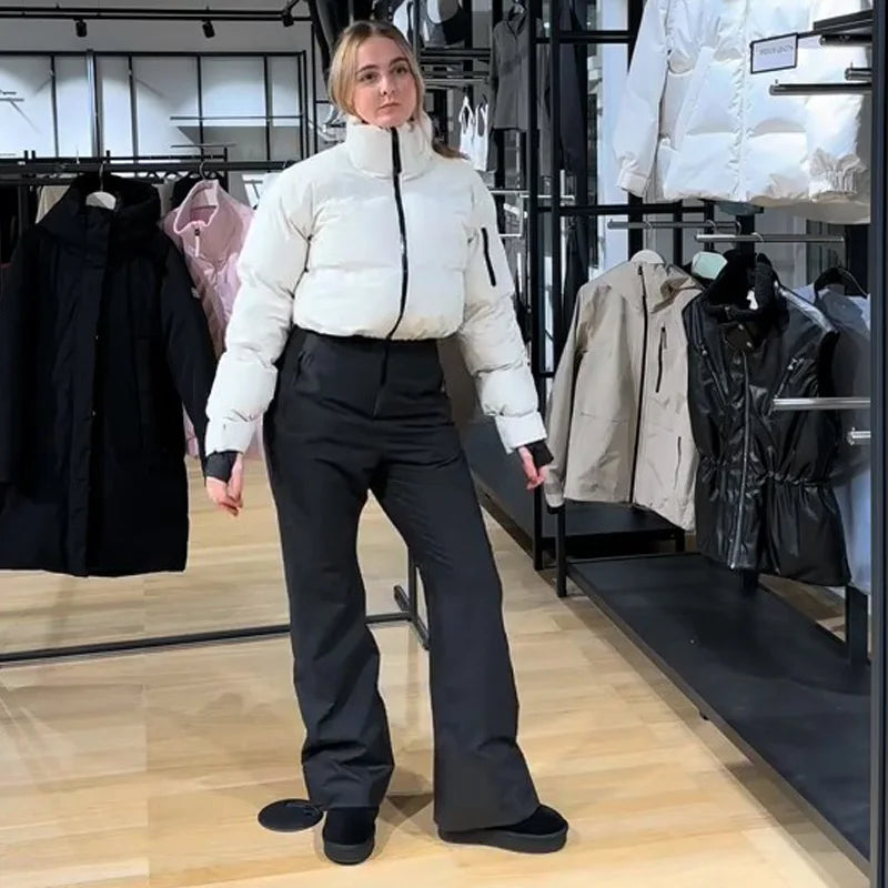 Cotton Ski Women's Winter Jumpsuit Sets Zipper Loose Jacket Straight Pants Suits Skiwear Snow Commute Street Outdoors Romper - Matrix Studios