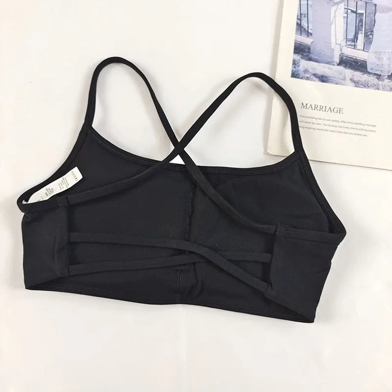 Colorful Strappy Yoga Bra with Sexy Criss Cross Back - Light Support, Quick Dry, Perfect for Summer Workout & Layering - Matrix Studios