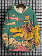 2026 Men's Hoodies Funny Cat Dinosaur UFO Art 3D Printed Cartoon Sweatshirt Men Women Tracksuit Oversized Casual Street Y2k Coat - Matrix Studios