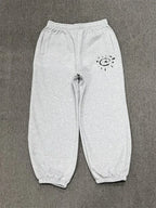 HOUZHOU Vintage Graphic Fleece Sweatpants Women Casual Classic Gray Black Wide Leg Warm Trouser Thick Jogger Hip Hop Winter 2024 - Matrix-studios.com