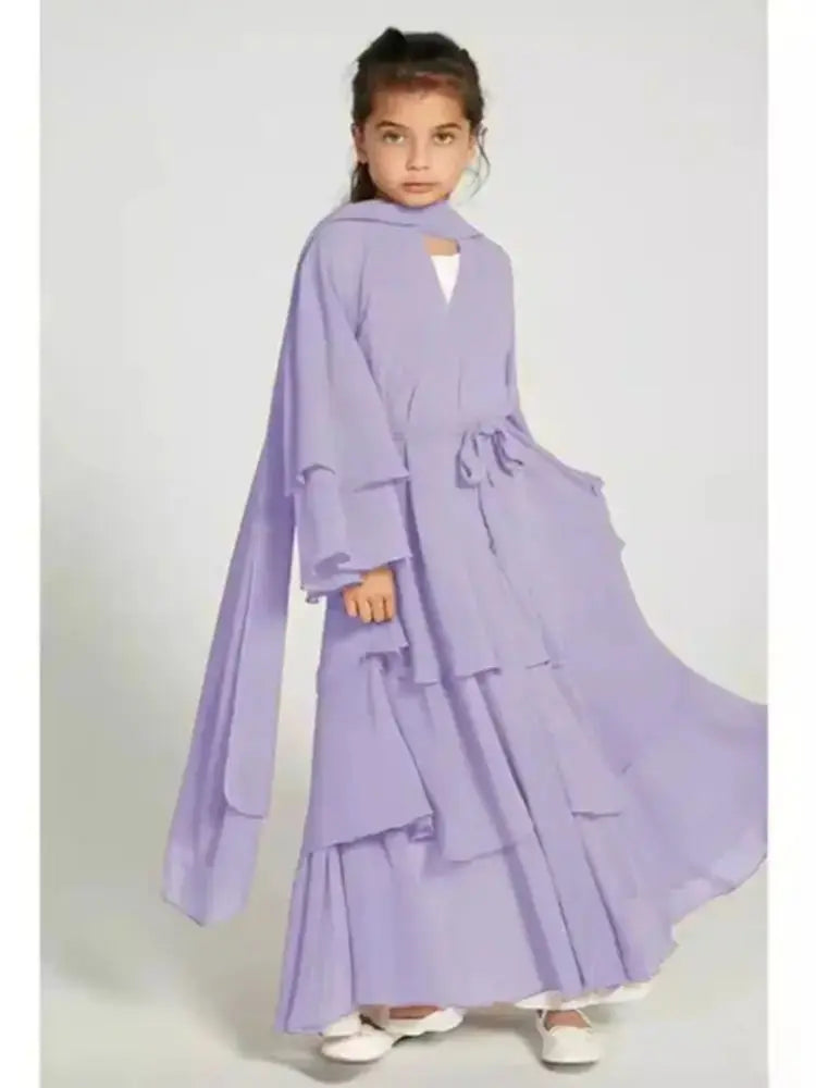 Ramadan Niqab Khimar Chiffon Kids Muslim Abaya Dubai Turkey Islam Dress Prayer Clothes For Women Kebaya Robe Femme Musulmane - Matrix-studios.com
