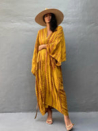 Bikini Cover Up Tie Dye Printed Women Long Beach Kimono Swimsuit Cape 2022 New Summer Beachwear Self Belted Bathing Suit - Matrix Studios