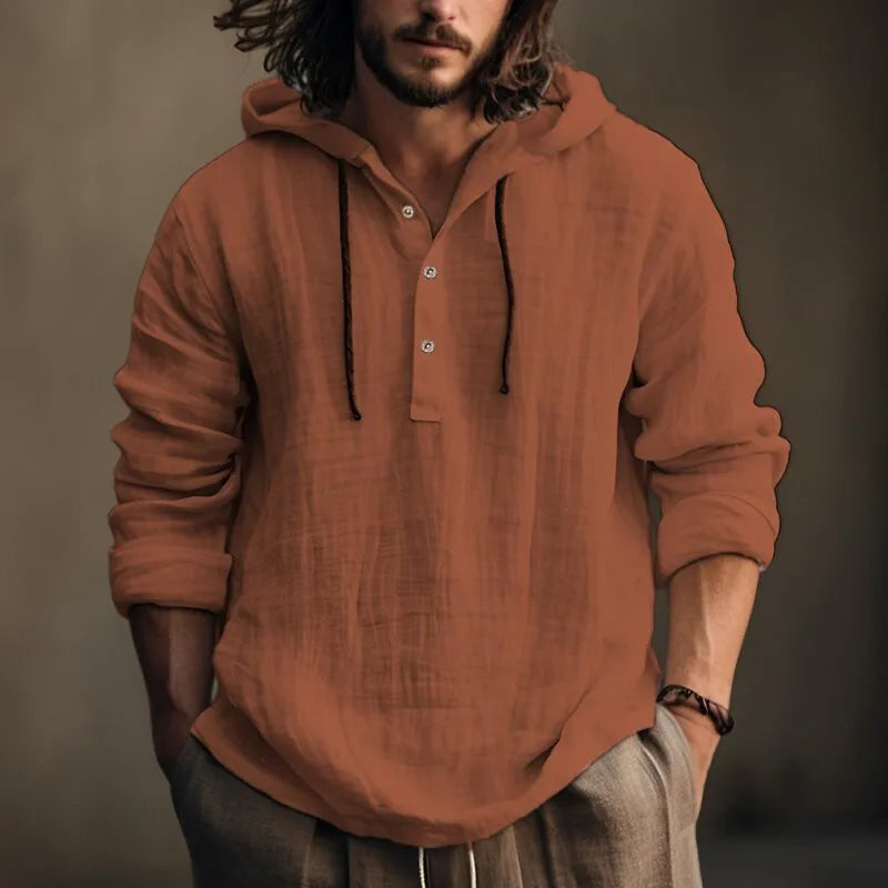 2024 New Men's Casual Blouse Cotton Linen Shirt Loose Tops Long Sleeve Tee Shirt Spring Autumn Casual Men's Shirts - Matrix Studios