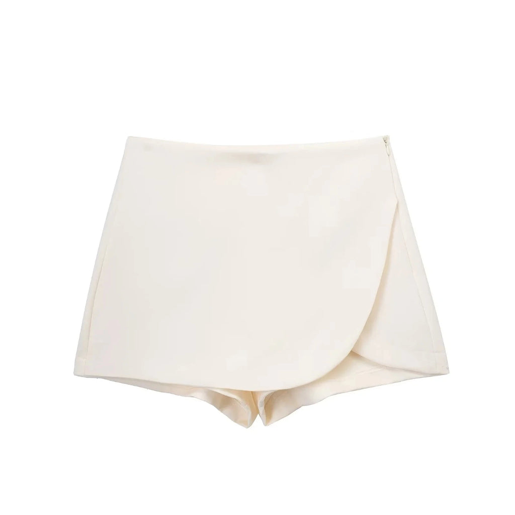 HXAO Women's Skirt Shorts Summer Beige Black Skirt Pants Woman Office High Waist Skort For Women Asymmetrical Pink Brown Skirt - Matrix-studios.com