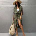 Beach Dress Tunic Cover up Embroidery Kaftan Saida de Praia Women Bikini Cover-up Pareo Sarong Beachwear - Matrix Studios