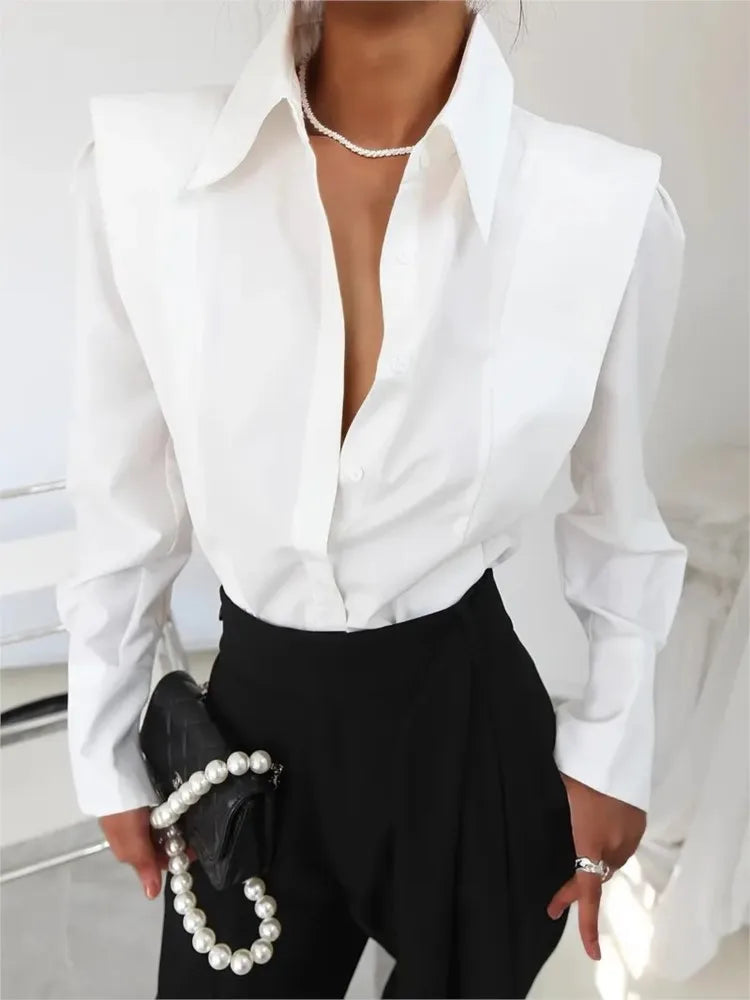Autumn New White Shirt Women's Fashion Elegant Casual Long Sleeve Shirt Tops Holiday Party Womens Tops And Blouses Women Clothes - Matrix-studios.com