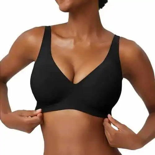 Women's Wire-Free Seamless Leopard Print Bra Soft Jelly Full Cup Thin Mold Bra Beautiful and Breathable Supportive Push Up Bra - Matrix Studios