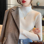 Winter Long Sleeve Mock Neck Knitted Women Sweater Pullover Slim Knit Sweater Women Tops Blusas Mujer De Moda 2024 Blusa J995 - Matrix Studios