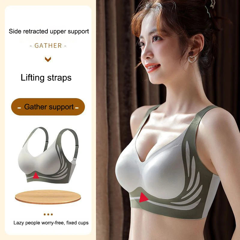 1/2Pcs/Set Women Push Up Bras Seamless Comfortable Angel Wings Bras Set Trendy Soft Breathable Underwear Female No Wire Lingerie - Matrix Studios