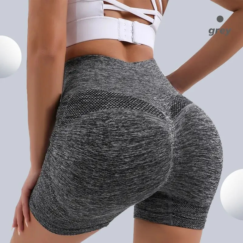 CZGUKE Women High Waist Workout Shorts Butt Lifting Tummy Control Ruched Booty Smile Yoga Short Pant - Matrix Studios