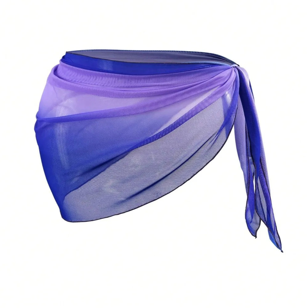 Chiffon Material Beach Dress UPF Protection Short Length Sarongs Gradient Color Breathable Quick-Dry Swimsuit Coverups - Matrix Studios