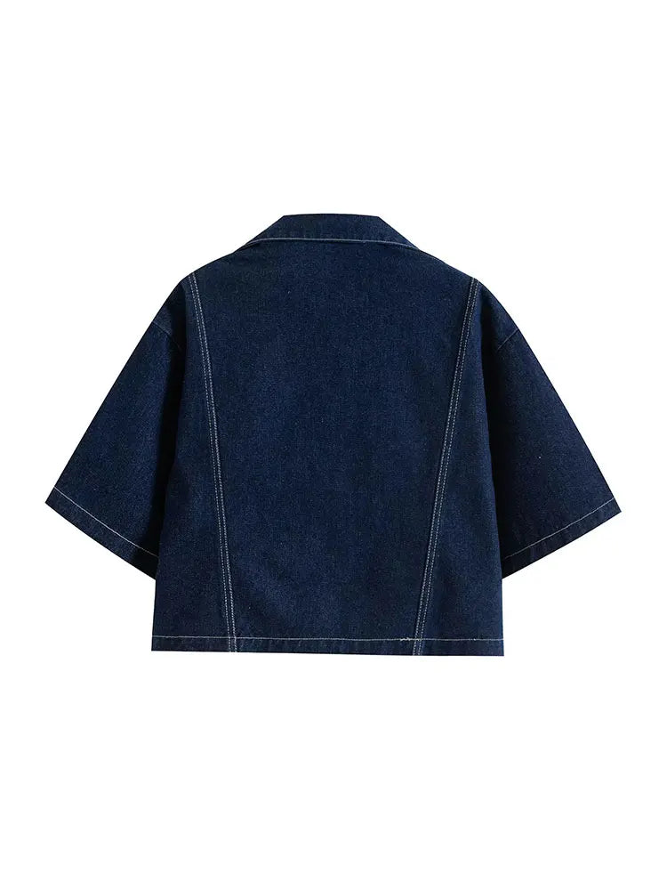 Nlzgmsj  Summer Women's Casual Sets Fashion Mini Skirt Shorts Sets Denim Short Shirt Top Sets For Women Street Women Outfit - Matrix-studios.com