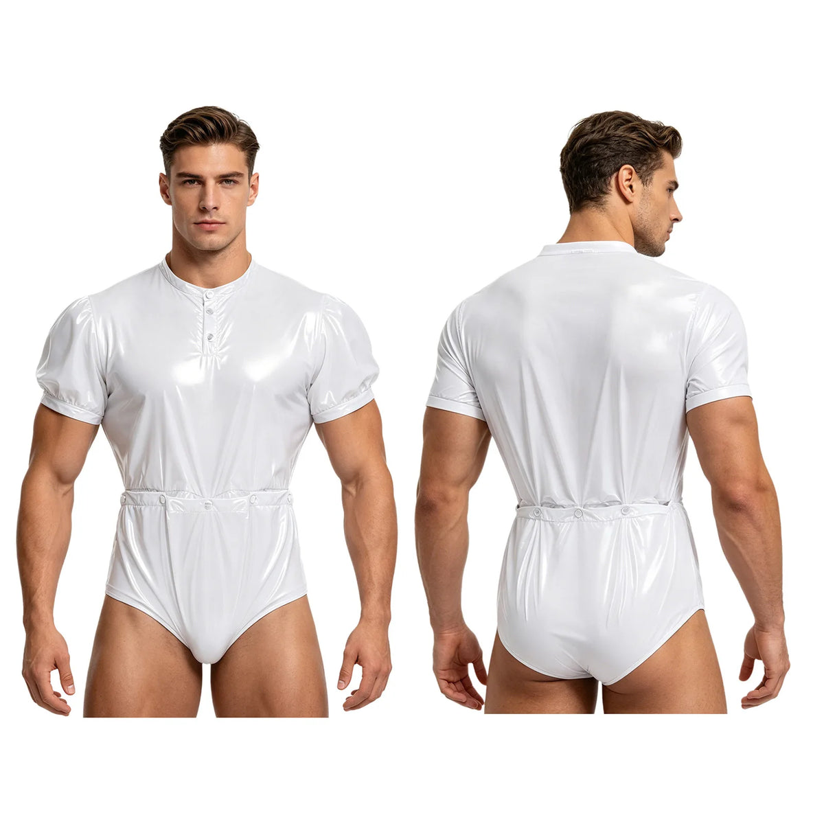 Men Women Waterproof Glossy Bodysuit Leak-proof Washable Diaper Cover Elderly Bedridden Special Needs Adaptive Jumpsuit Swimwear - Matrix Studios