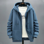 Big Size Hoodie Men Hood Long Sleeve Sweatshirt Male Zip-up Loose Cotton Fleece-lined Casual Top Zipper Large Fat Plus 10XL 12XL - Matrix Studios