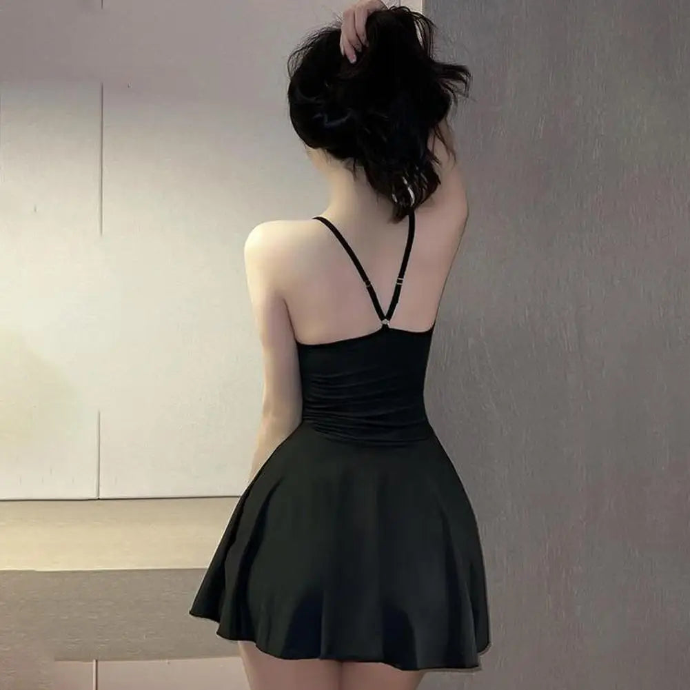 Sexy Women Pleated Micro MINI Dress Bandage Smooth Uniform Slip Mini Dress Night Club Outfits Allure Ruffled Dress Backless - Matrix-studios.com