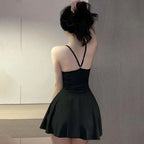 Sexy Women Pleated Micro MINI Dress Bandage Smooth Uniform Slip Mini Dress Night Club Outfits Allure Ruffled Dress Backless - Matrix-studios.com