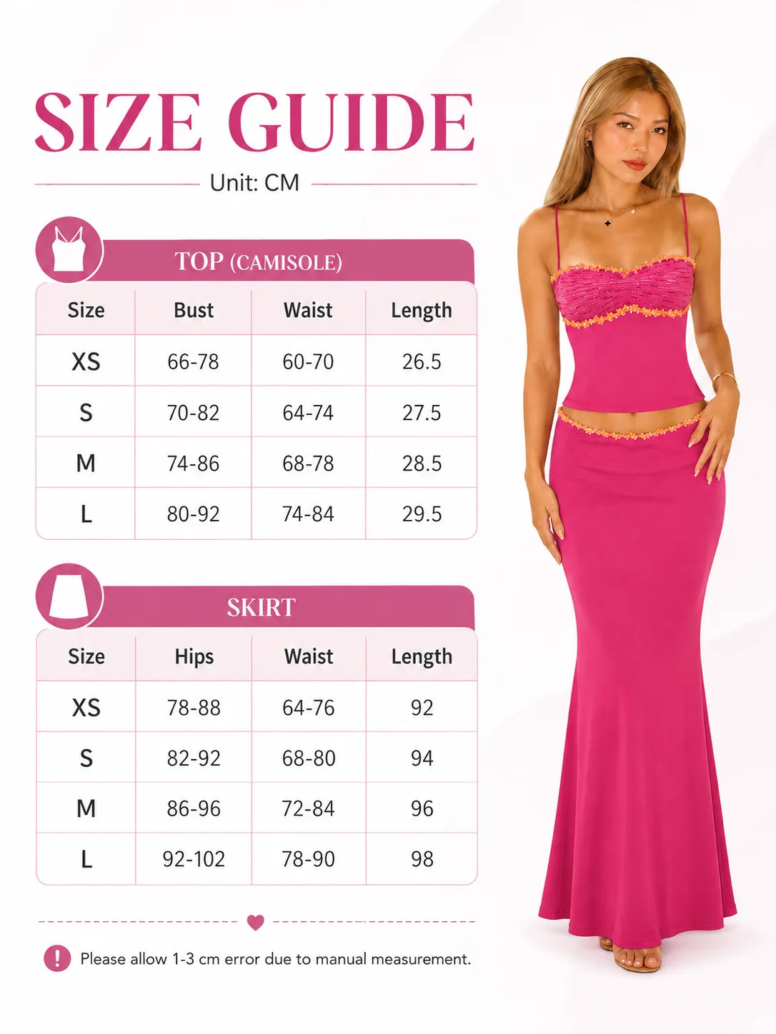 Women 2 Piece Outfit Spaghetti Strap Ruched Cami Top Floral Trim High Waist Mermaid Maxi Skirt Set Summer Beach Vacation Matching Outfits - Matrix-studios.com