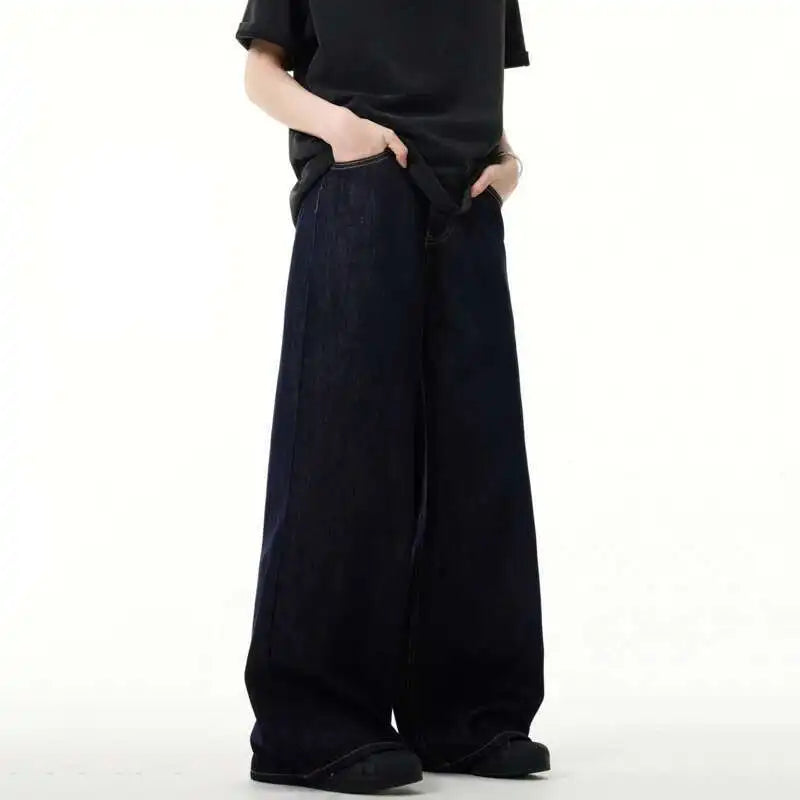 IEFB Simple Men's Denim Pants Vintage Washing Wide Leg Loose Jeans Casual Straight American Style Male Trousers New 2026 9W190 - Matrix Studios