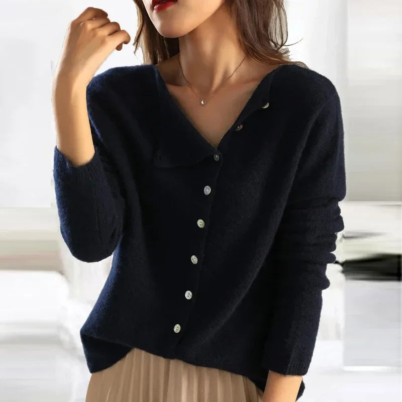 Autumn Winter Sweater Women Elegant Button Design Knitted Cardigans For Women Casual Sweaters - Matrix Studios