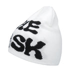 Y2K Letter Knitted Winter Autumn Beanie Cap Men Women Kanye Beanies Gorras Hombre Top Warm Skiing Hat Ear Hats Hip Hop Skullcap - Matrix-studios.com