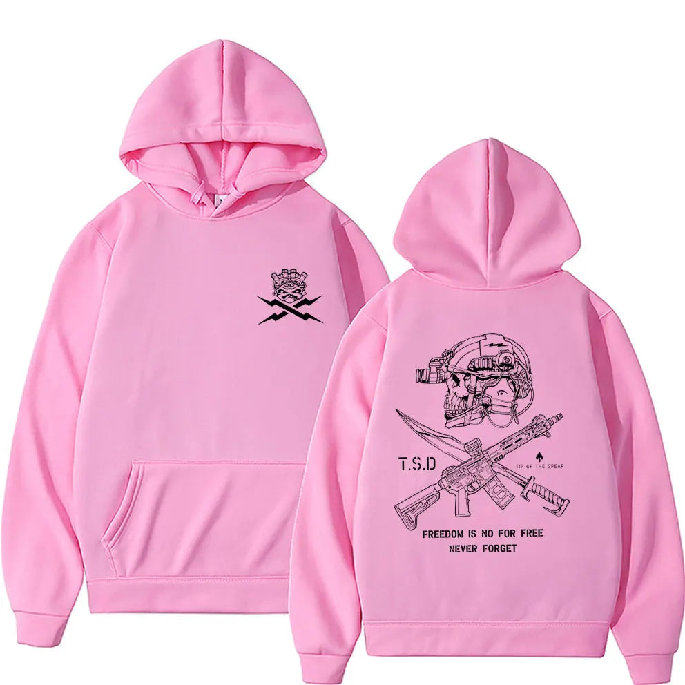 Tip of The Spear X-ray Sparta Tactical Skeleton Print Hoodie Men Women Fashion Oversized Pullover Hoodies Male Casual Tracksuit - Matrix Studios