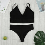 2Pcs Bra Set Underwear Set Women Panties Sexy G-String Seamless Bralette Female Lingerie Soft Tank Crop Top - Matrix Studios