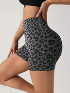 Sport Leopard Scrunch Butt Tummy Control Sports Biker Shorts Stretchy Shorts Women Boxer Shorts Summer - Matrix Studios