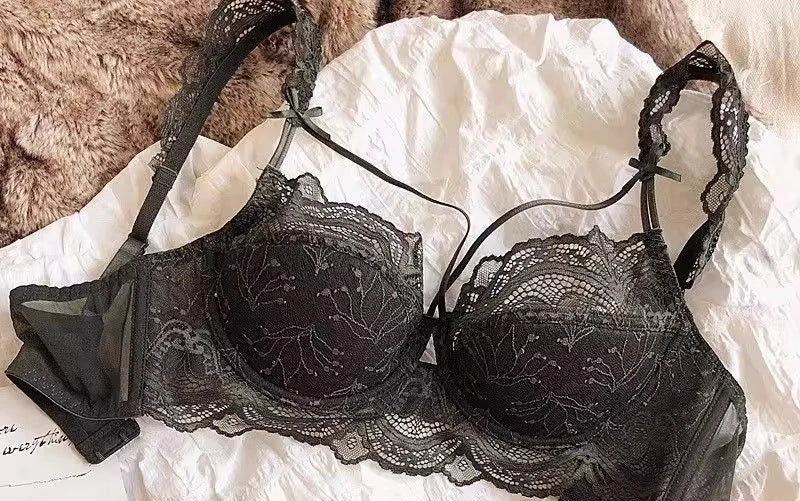 MOYISU Adjustable Lace Bralette for Small Chest Bra Set Removable Straps & Thin Padding Soft Wire Comfort Muslim Girls Underwear - Matrix-studios.com