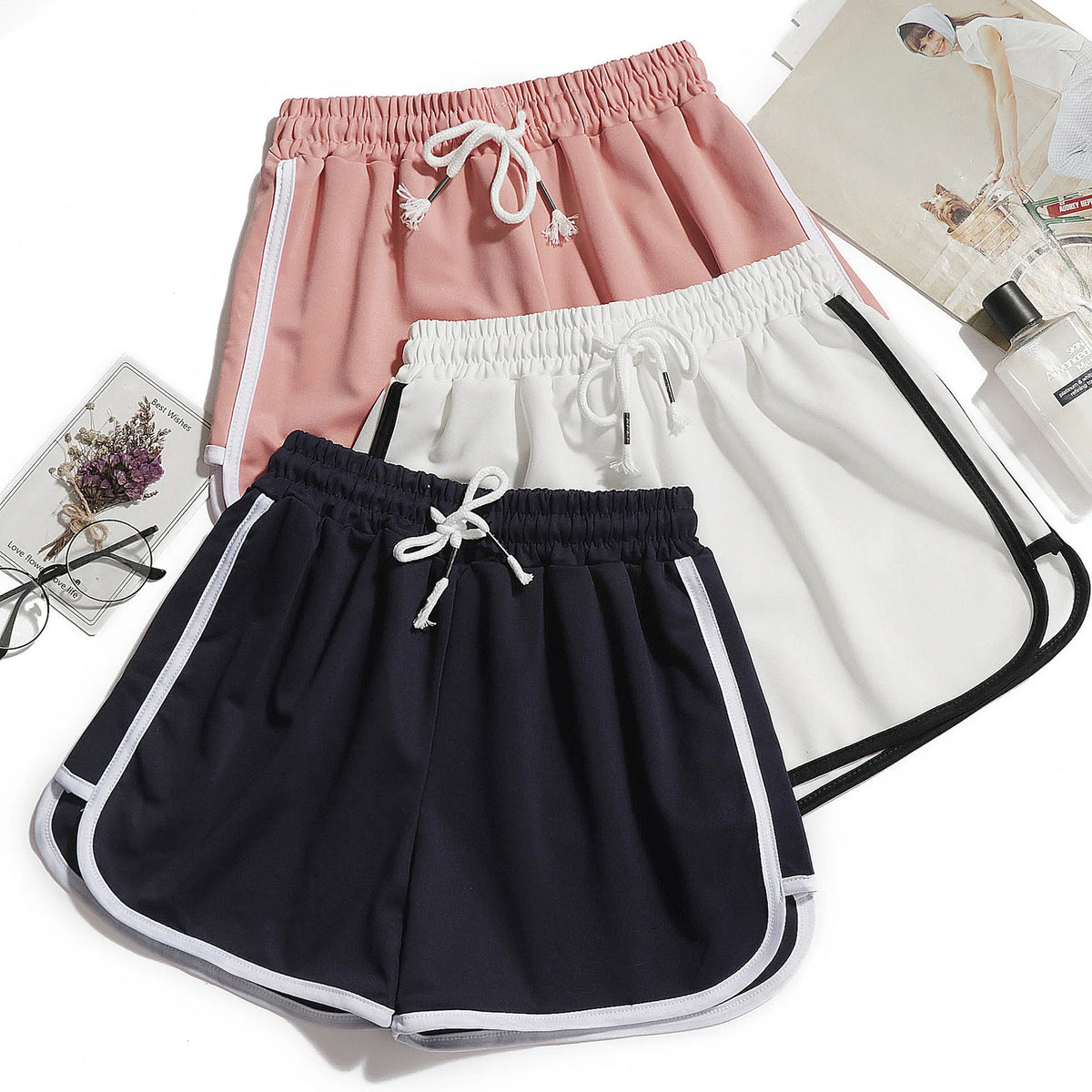 1pcs Summer Women Casual Solid Shorts Girl Gym Workout Shorts Pants Ladies Mid Waisted Yoga Short Student  Loose Shorts S-3XL - Matrix Studios