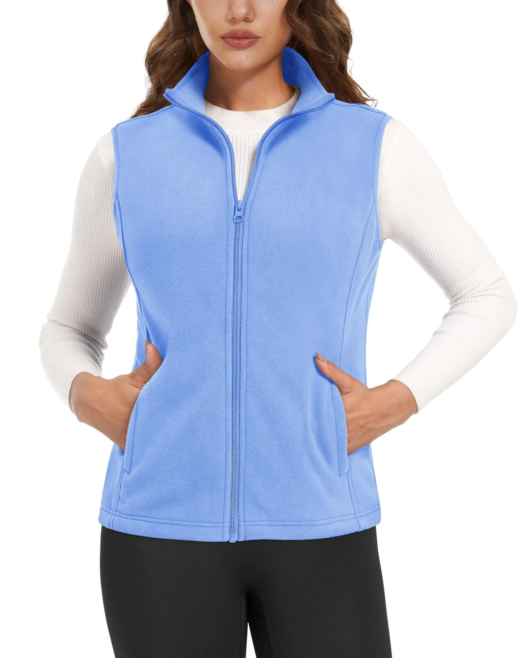 TACVASEN Autumn Winter Soft Warm Vest Womens Fashion Fleece Sleeveless Jacket Lightweight Outdoor Casual Zipper Front Waistcoat - Matrix Studios