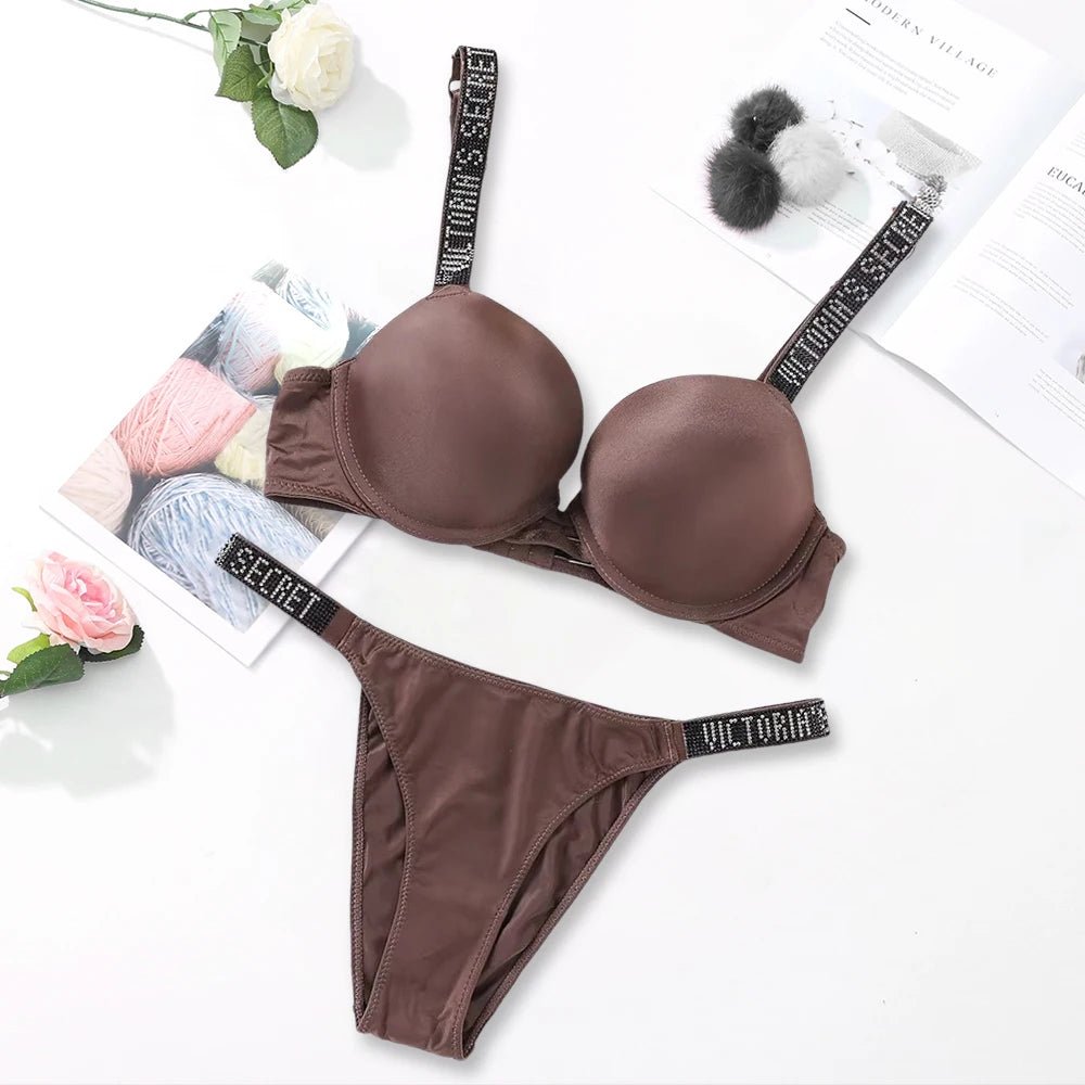 Victoria's Secret Women's Fashion Lingerie Set Sexy Breathable Soft Versatile Shapewear Sexy Lingerie Bra and Panty Set Push Up - Matrix-studios.com