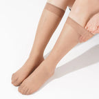 4 Pairs/Lot Women's Middle Tube Spring Summer Crystal Silk Socks Sexy Black Skin Breathable Nylon Casual Transparent Socks - Matrix Studios