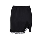 Linad Elegant Satin Embroidery Pencil Skirts Summer Sexy High Waist Split Mini Skirts For Women Fashion Slim Skirt Female 2025 - Matrix-studios.com