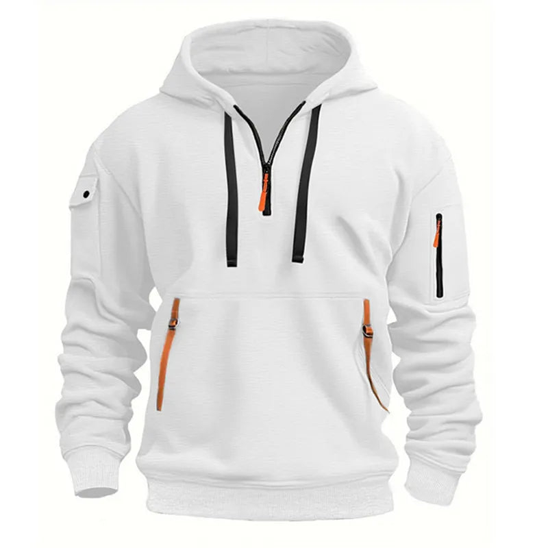 Men's Hoodie Multi Pocket Zipper Casual Sports Hoodie Men/Women Plus Size Loose Pullover Fashion Sweatshirt Long-Sleeve tops - Matrix Studios