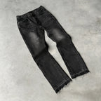 Y2K Vintage Slim Fit Jeans Trendy Washed Men Women Harajuku Hip Hop Straight Leg Pants Gothic Fringed Casual Micro Flared Pants - Matrix Studios