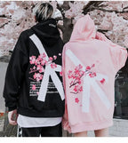 Gothic Mens Womens Sakura Hoodie Y2K Clothes Fashion Casual Hip Hop Letters Graphic Oversized Hoodie Pullover Sweatshirt Jacket
