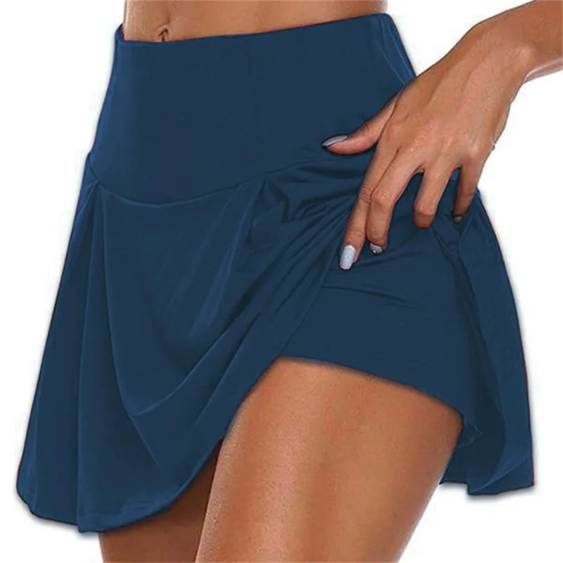 Summer Women Sprints Tennis Dance Fitness Short Skirts Quick Drying Solid Female Lining High Waist Mini Skirts Shorts DF4987 - Matrix-studios.com