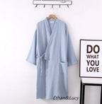 New Spring And Autumn Japanese Kimono Robe Couple Cotton Crepe Bathrobe Men And Women Kimono Robe Robes For Women Sleepwear - Matrix-studios.com