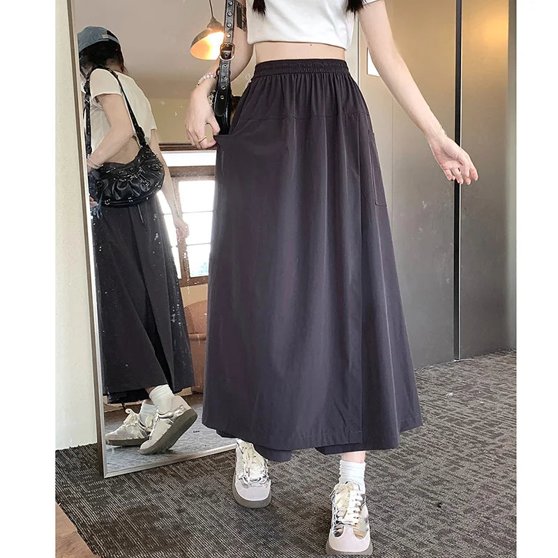 New Women Baggy High Waisted Designer Pants Lady Comfortable A-line Summer Trousers Female Fashion Versatile Wide Leg Slacks