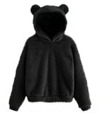 Autumn Winter Women's Hoodies Winter Women Long Sleeve Rabbit Ear Hood Sweatshirt Cute Plush Warm Casual Hoodie Tops - Matrix Studios