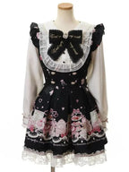 Japanese Y2 Aesthetics Vintage Bow Dress Shorts Set Women Gothic Lolita Style Long Sleeve Shirt Dress Elegant Party Dress Suits - Matrix-studios.com