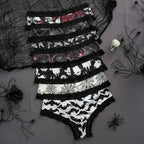 Underwear Women's Lace Edge Sexy Panties Gothic Style Lingerie Rose Skull Personalized Comfortable Breathable Triangle Pants - Matrix Studios