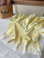 Beiyingni French Elegant Satin Mermaid Skirt Women Spring Summer Lace Patchwork Pack Hip Long A-line Skirts Office Ladies Faldas - Matrix-studios.com