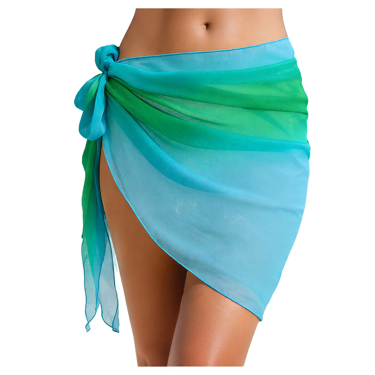 Flowy Ombre Chiffon Sarong for Women Gradient Tie-Wrap Cover-Up Lightweight Breathable Ideal for Summer Swimwear and Poolside - Matrix Studios