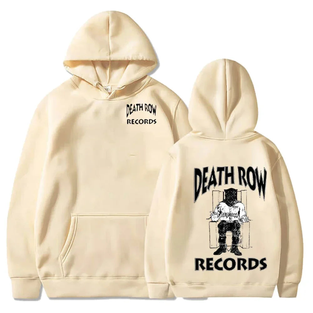 Death Row Records Hoodies Spring Autumn Fleece Hoodie Pullover Fashion Men Women Loose Hooded Sweatshirts Hip Hop Streetwear Top - Matrix Studios